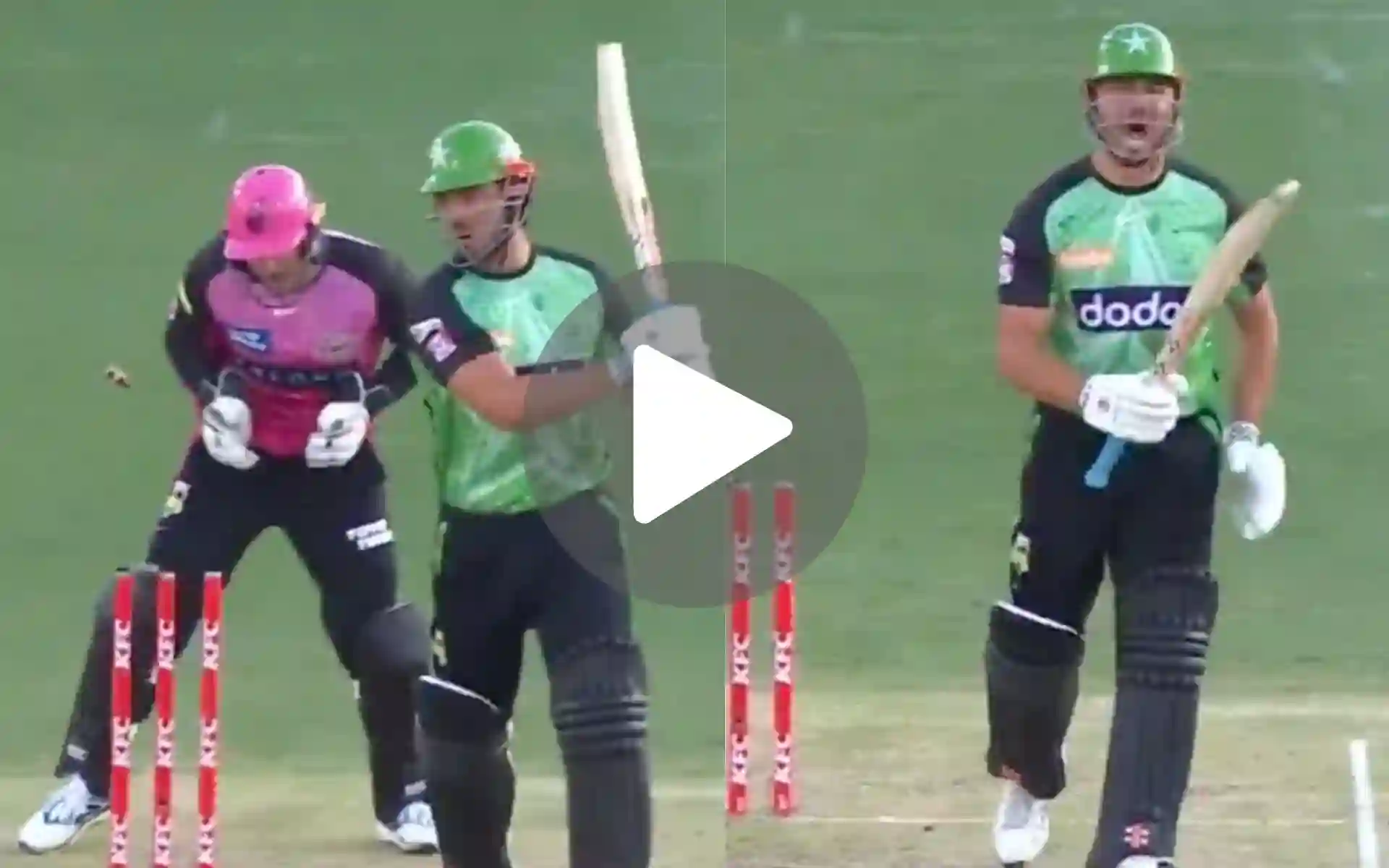 [Watch] Marcus Stoinis Abuses Himself As Todd Murphy Shatters His Stump In BBL 14